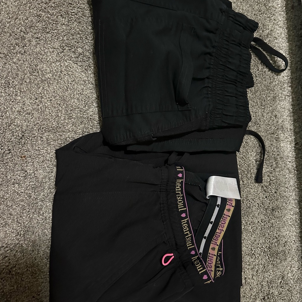 HeartSoul Black Scrub Pants with Elastic Waist